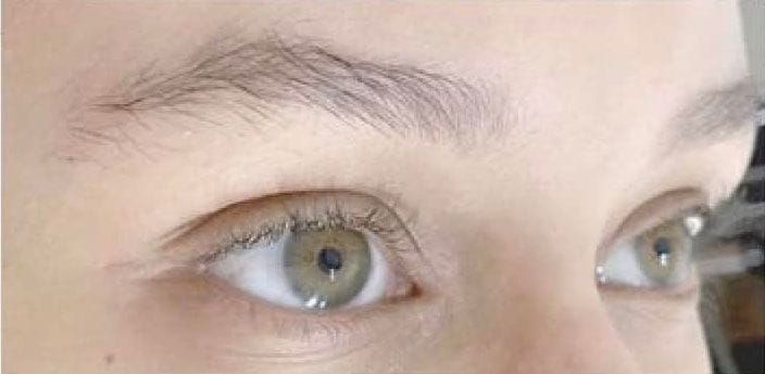 Eyebrow threading before
